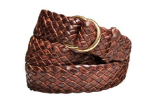 Load image into Gallery viewer, Leather Belt - 9 Strand - Dark Brown (thin) - The Kangaroo Belt Company