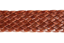 Load image into Gallery viewer, Braided Leather Belt - 9 Strand - Tan (thin) - The Kangaroo Belt Company Close up

