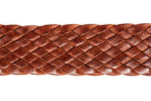 Load image into Gallery viewer, Braided Leather Belt - 9 Strand - Tan (thin) - The Kangaroo Belt Company Close up