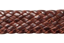 Load image into Gallery viewer, Leather Belt - 9 Strand - Dark Brown (thin) - The Kangaroo Belt Company