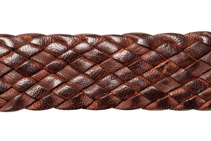 Leather Belt - 9 Strand - Dark Brown (thin) - The Kangaroo Belt Company