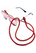 Load image into Gallery viewer, Red Braided Glasses Lanyard