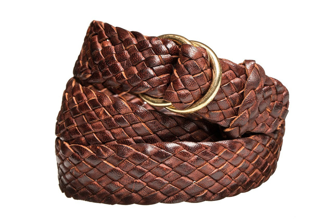 Leather Belt - 9 Strand - Dark Brown (thin) - The Kangaroo Belt Company